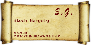 Stoch Gergely névjegykártya
